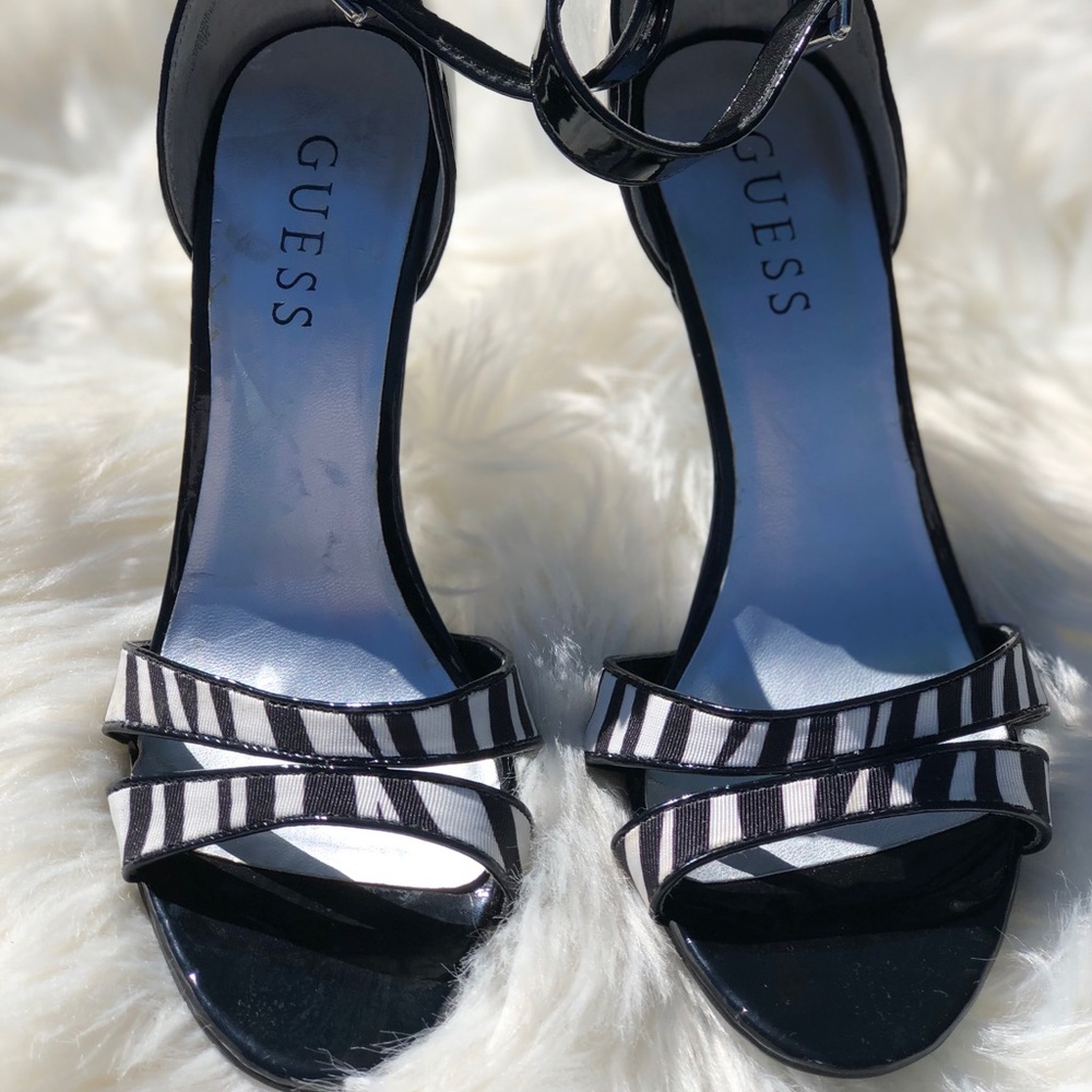 Guess Zebra Striped Stilettos